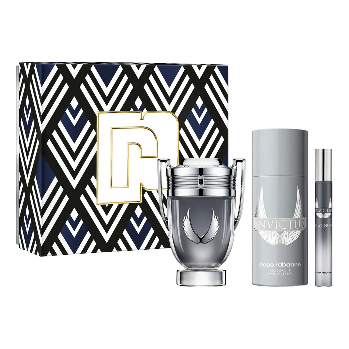 Paco Rabanne Invictus Platinum Zestaw woda perfumowana spray 100ml + woda perfumowana spray 10ml + dezodorant spray 150ml