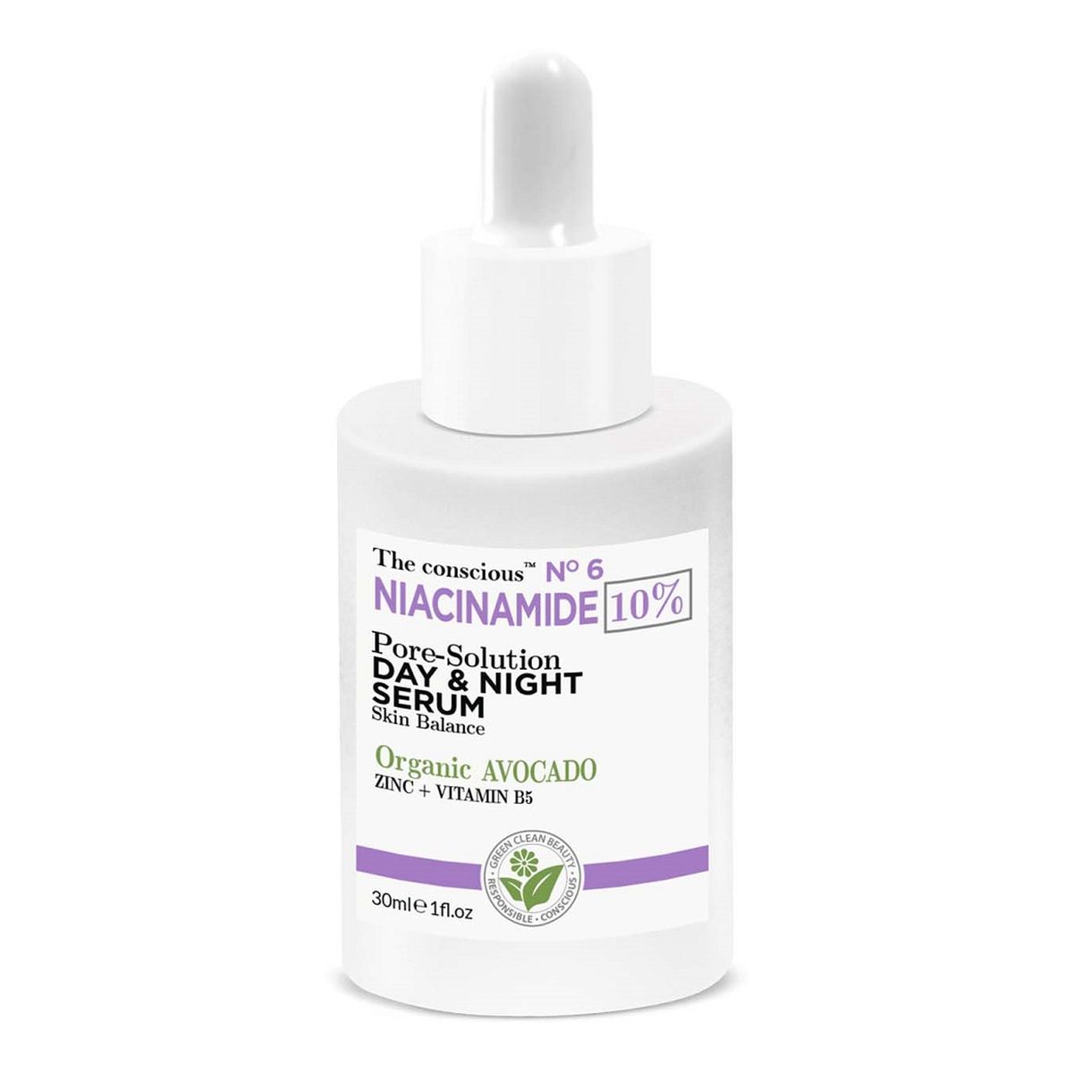 The Conscious Niacinamide serum dzienno-nocne na pory z organicznym awokado 30ml