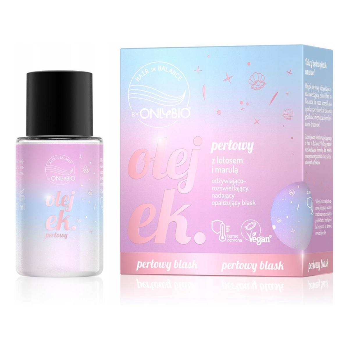 OnlyBio Hair in Balance Olejek do włosów perłowy z efektem opalizującego rozświetlenia 20ml