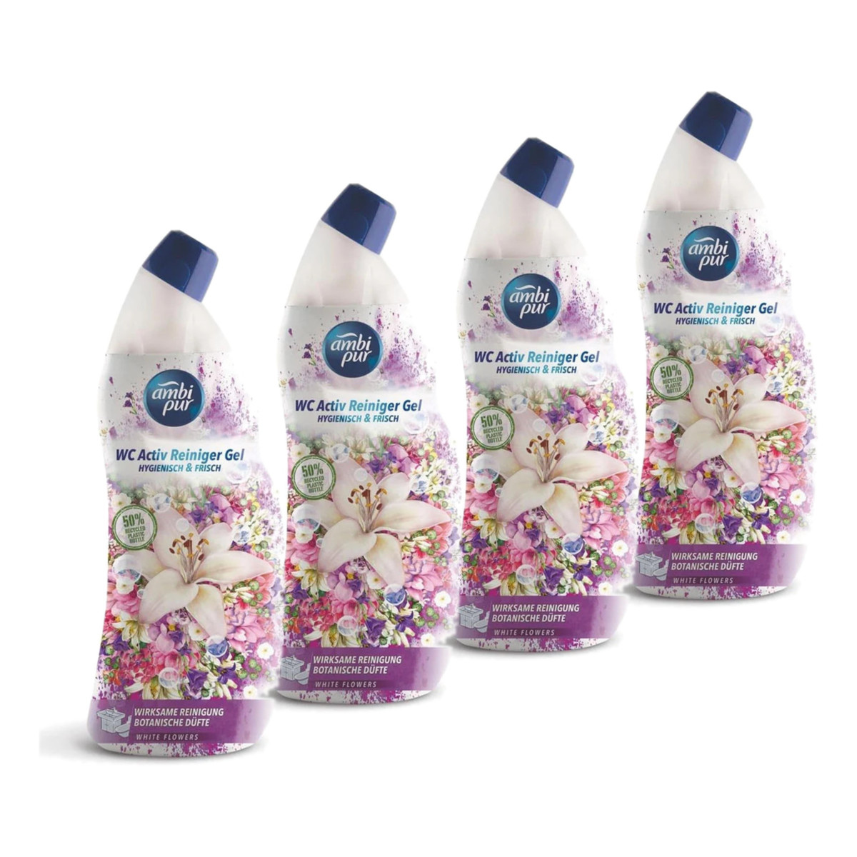 Ambi Pur Żel do WC White flowers 4x750ml