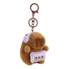 Brelok do kluczy pluszowa puchata Kapibara DJ ze słuchawkami BRL376