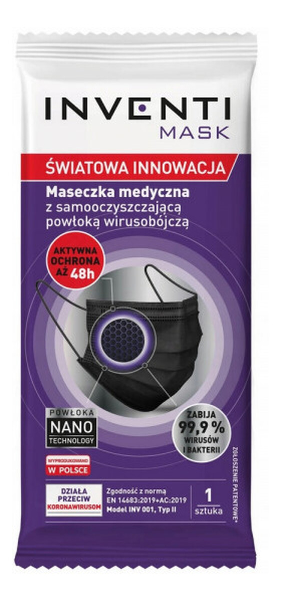 Mask Maseczka medyczna z samooczyszczającą powłoką wirusobójczą 1szt