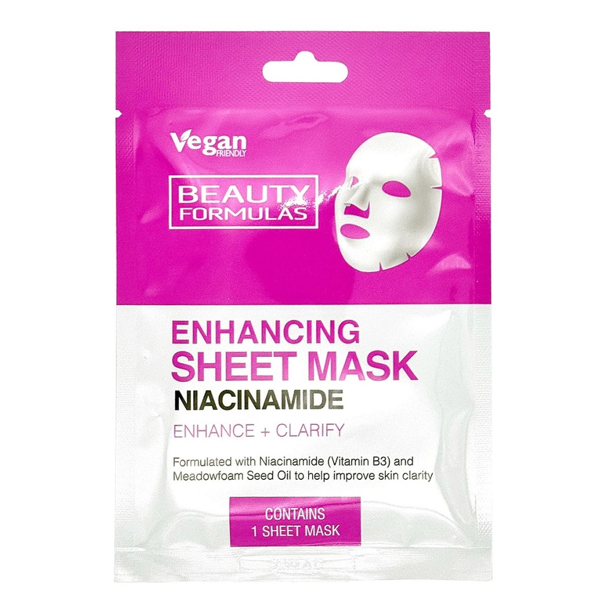Beauty Formulas Enhancing sheet mask wzmacniająca maska z niacynamidem w płacie 1szt.