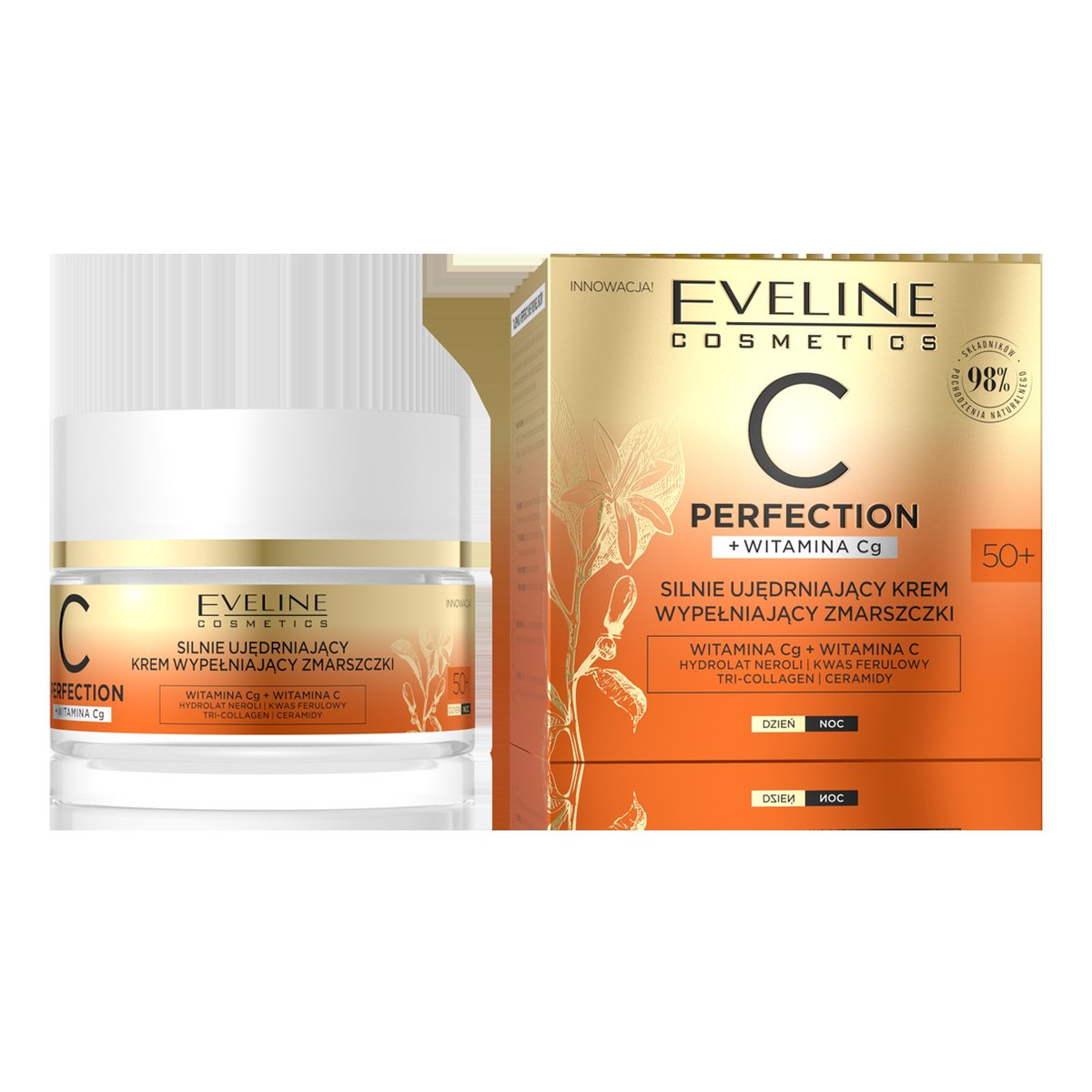 Eveline C PERFECTION Silnie Ujędrniający Krem wypełniający zmarszczki 50+ na dzień i noc 50ml