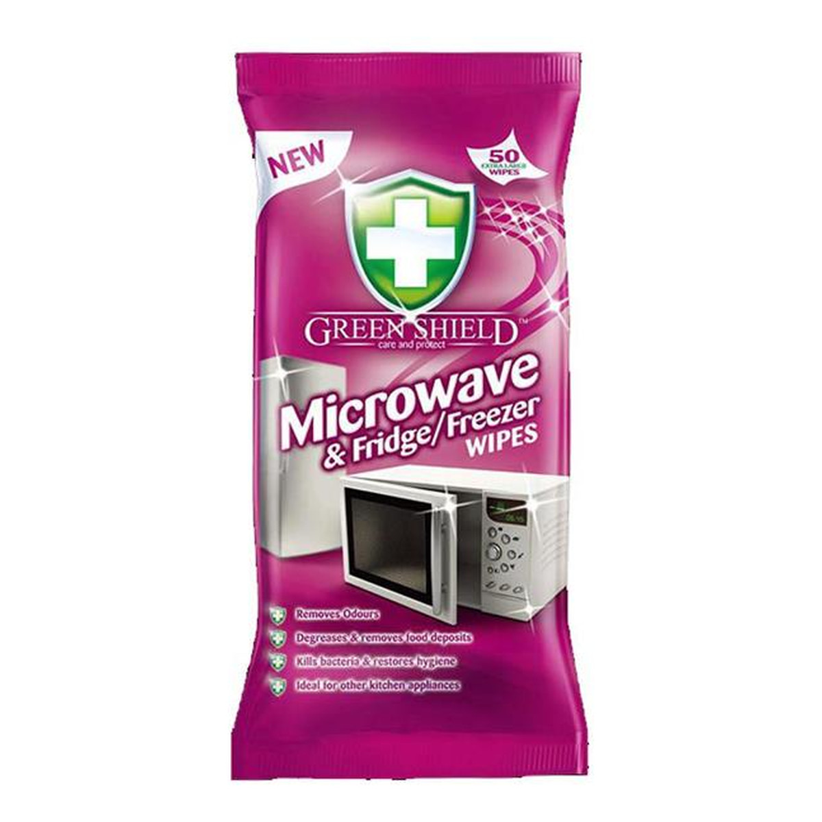 Green Shield Micro & Freezer Nawilżane chusteczki do mikrofalówki i lodówki 70szt