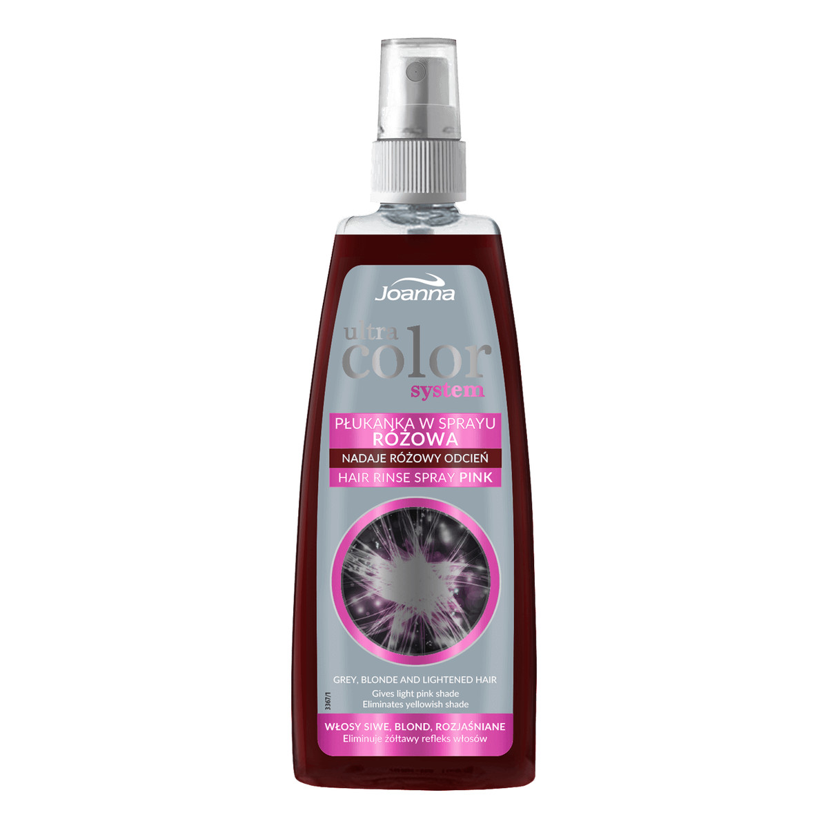 Joanna Ultra Color System Płukanka do włosów różowa w sprayu 150ml