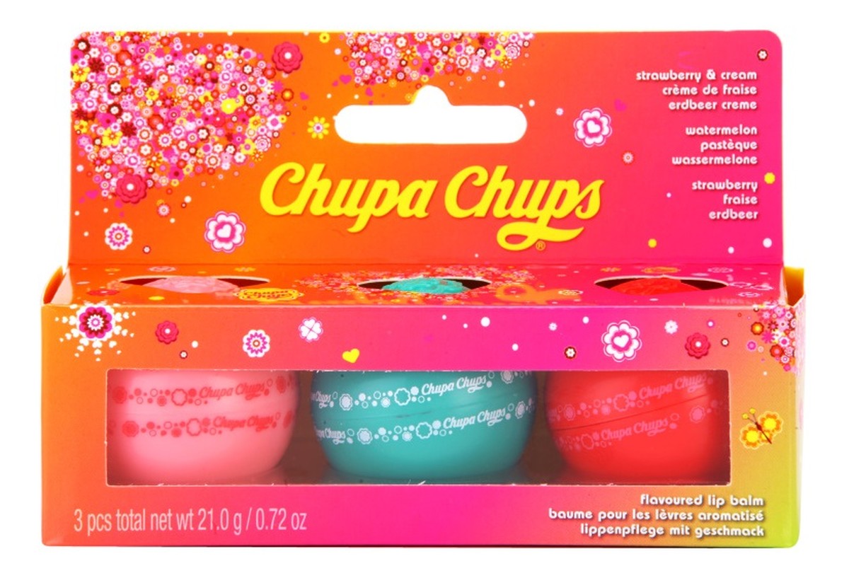 Domed Ball zestaw błyszczyki do ust Chupa Chups Mix 3x7g