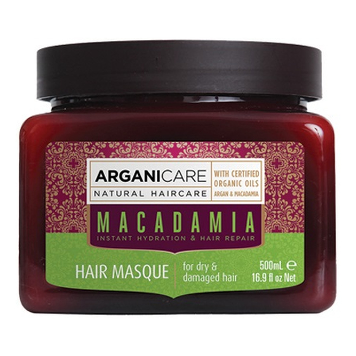 Arganicare Macadamia nawilżająca maska do suchych i zniszczonych włosów 500ml