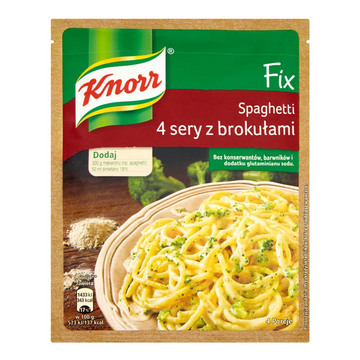 Knorr Fix Spaghetti 4 sery z brokułami 43g