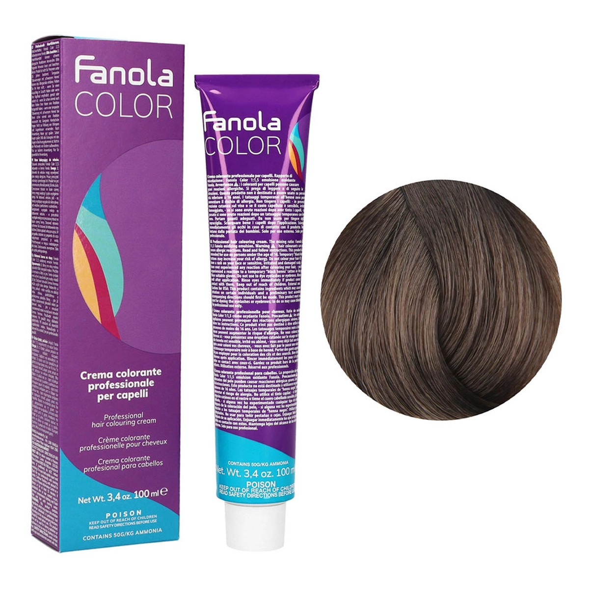 Fanola Color Krem koloryzujący Farba do włosów 7.1 Popielaty Blond Blonde Ash 3x100ml