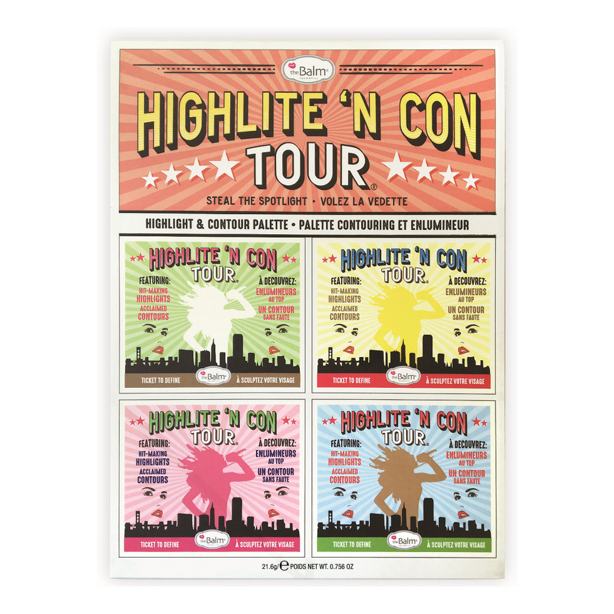 the Balm Highlite`n Con Tour Highlight & Contour Palette Paleta do konturowania 21g