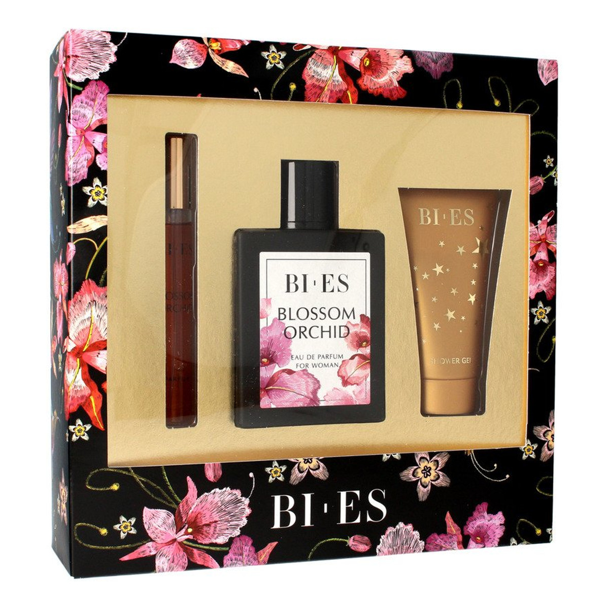 Bi-es Blossom Orchid Zestaw prezentowy woda perfumowana + perfuma +żel pod prysznic