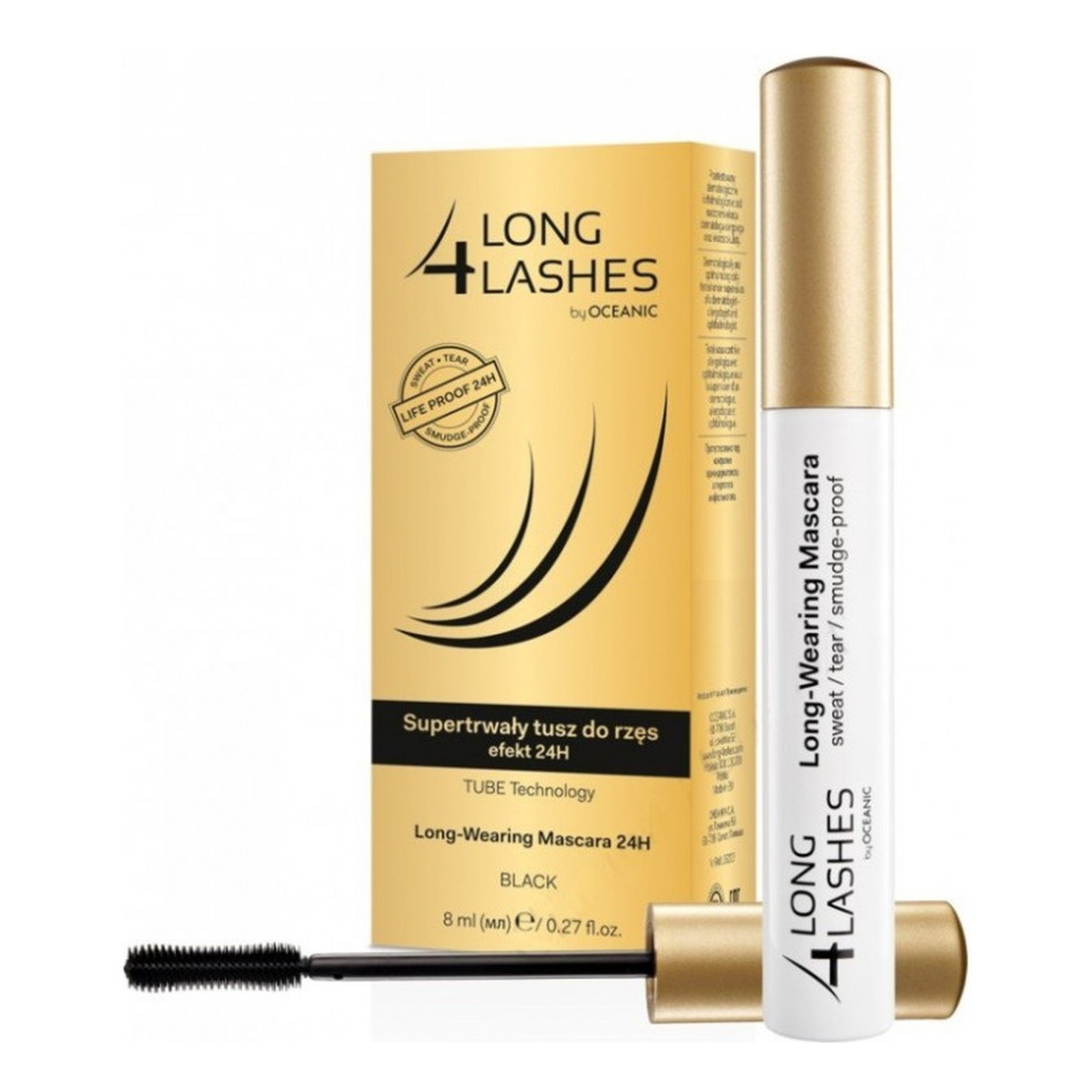 AA Long 4 Lashes Long Wearing Mascara 24h supertrwały tusz do rzęs Black 8ml
