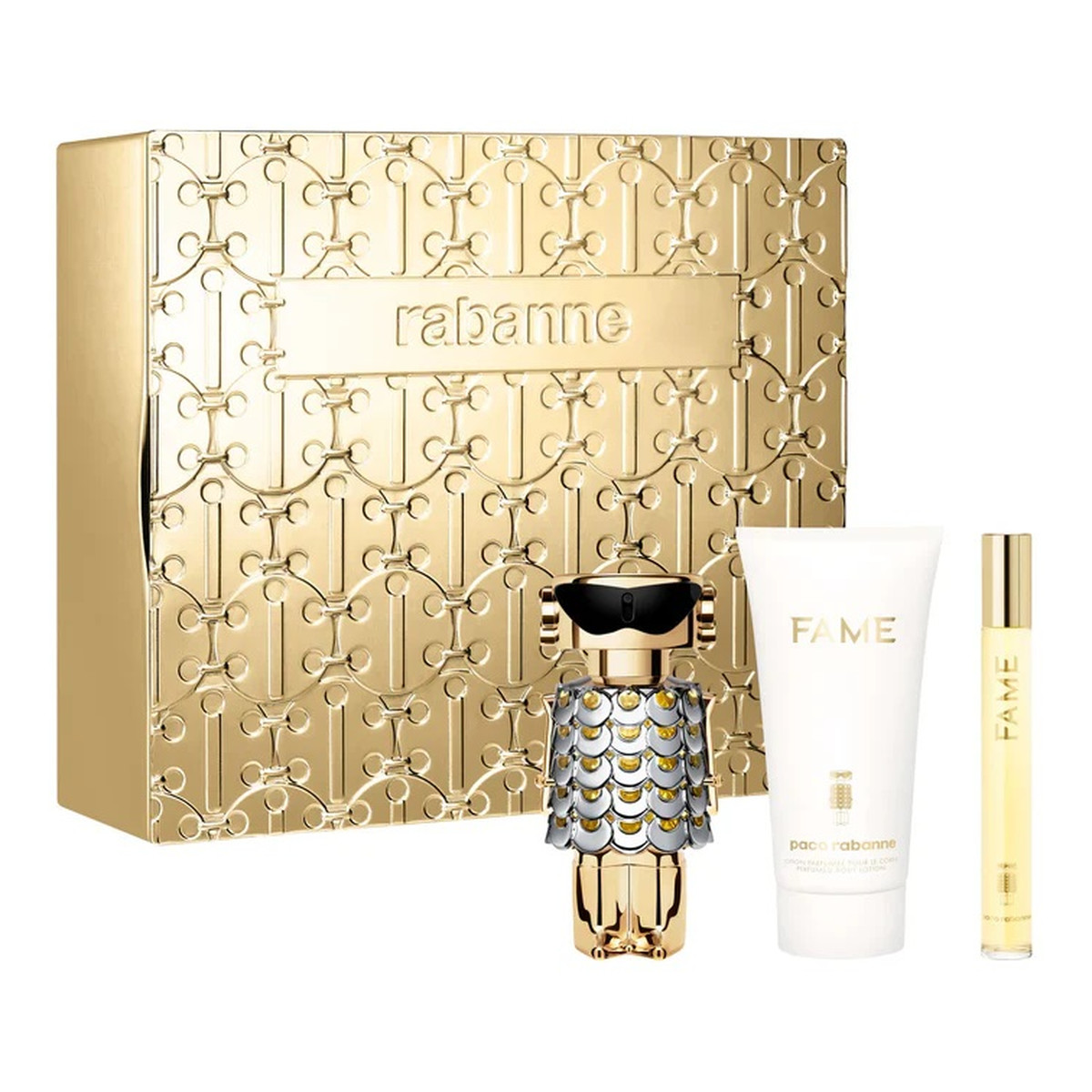 Paco Rabanne Fame Zestaw woda perfumowana spray 50ml + balsam do ciała 75ml + miniatura wody perfumowanej spray 10ml