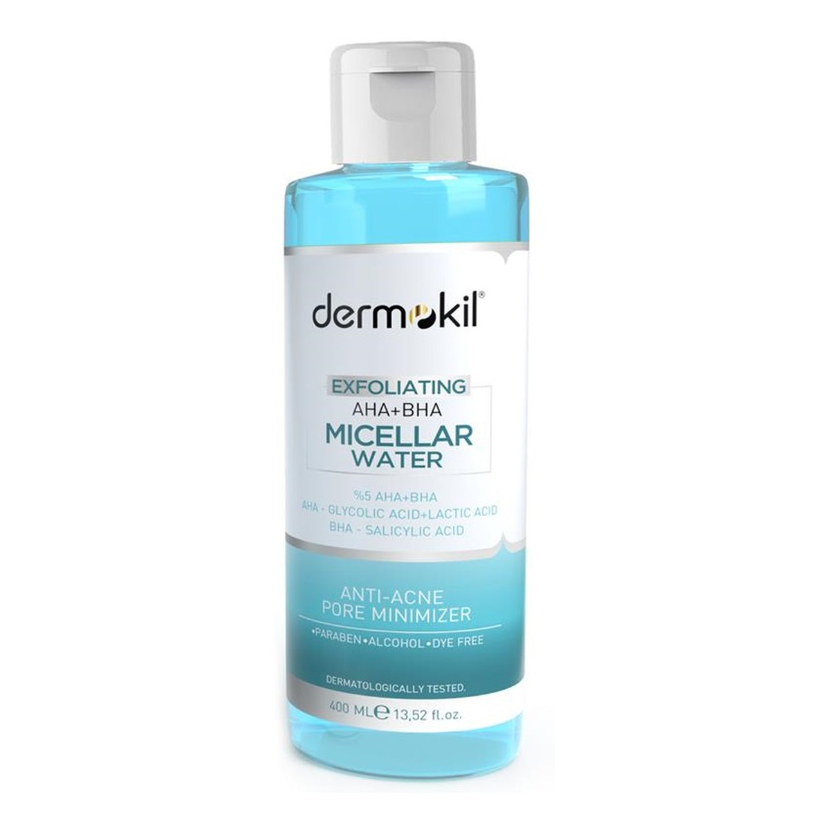 Dermokil Exfoliating aha+bha niacinamide micellar makeup removal water złuszczający płyn micelarny 400ml