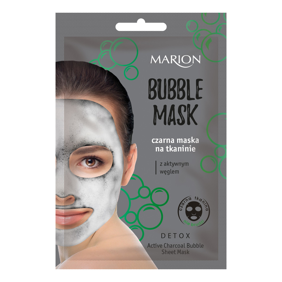Marion Detox Bubble Mask Czarna Bąbelkująca Maska Na Tkaninie Z Aktywnym Węglem