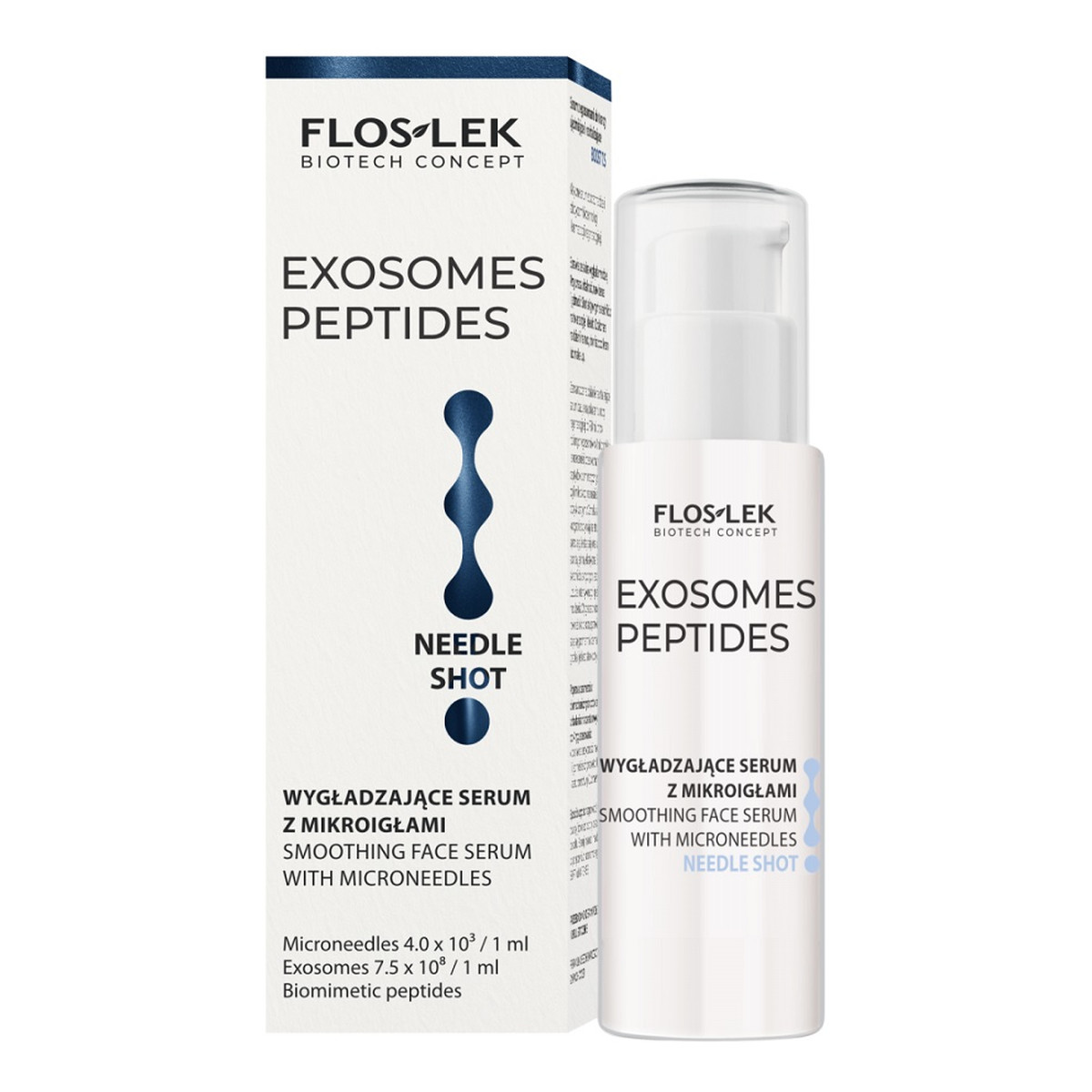FlosLek Exosomes peptides wygładzające serum do twarzy z mikroigłami 30ml