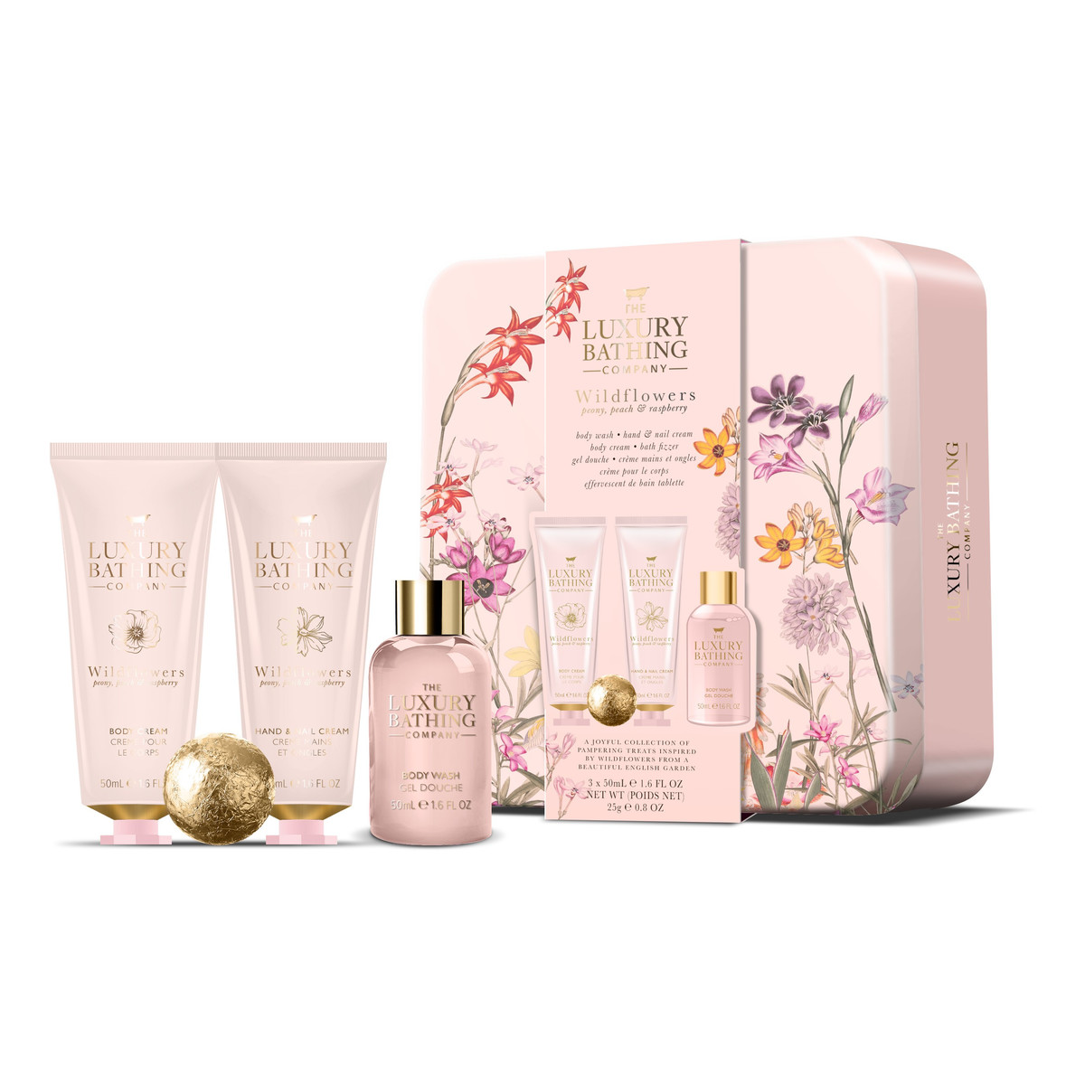 The Luxury Bathing Zestaw prezentowy wildflowers-peony,peach & raspberry (puszka) 1op.