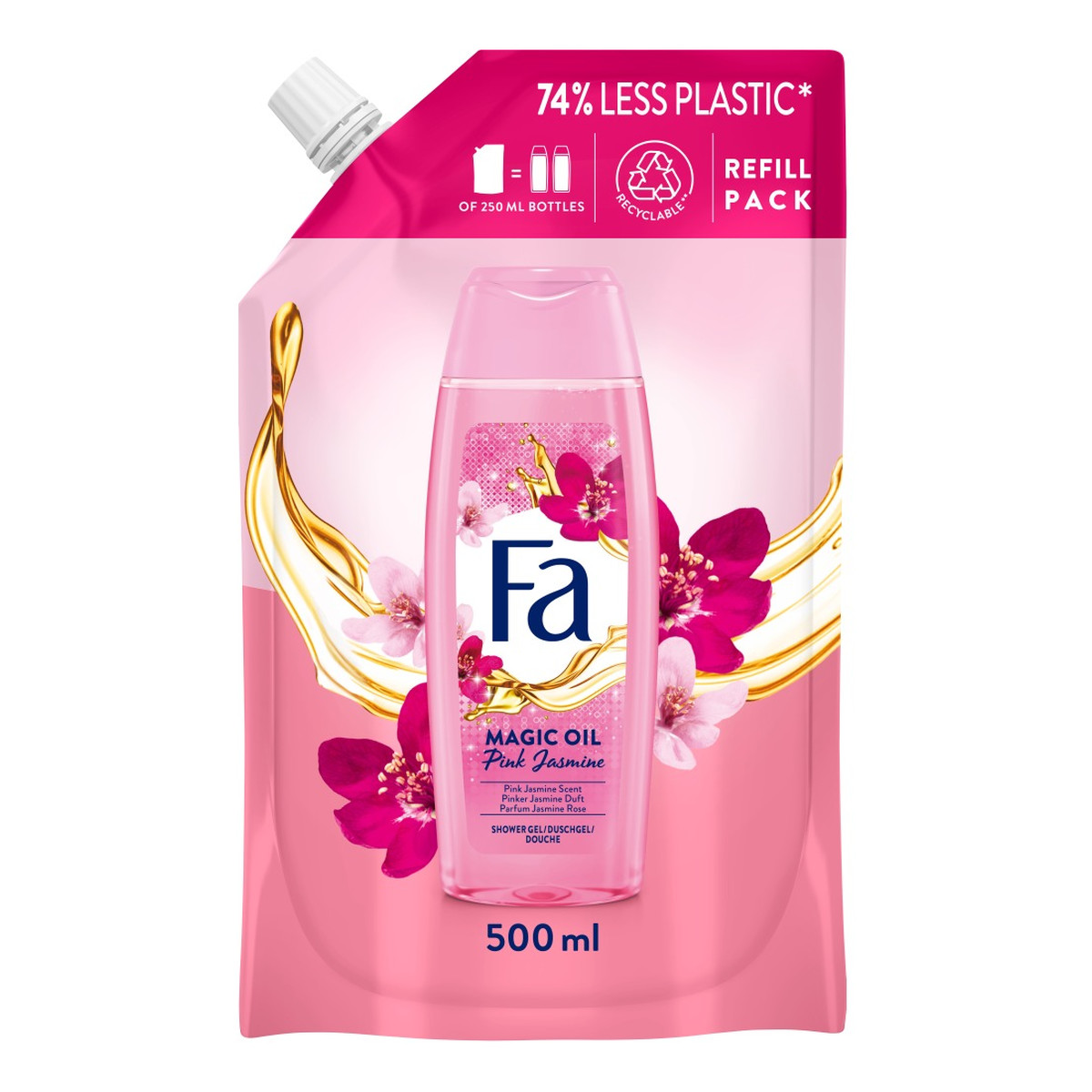 Fa Magic Oil Pink Jasmine Żel pod prysznic o zapachu różowego jaśminu zapas 500ml