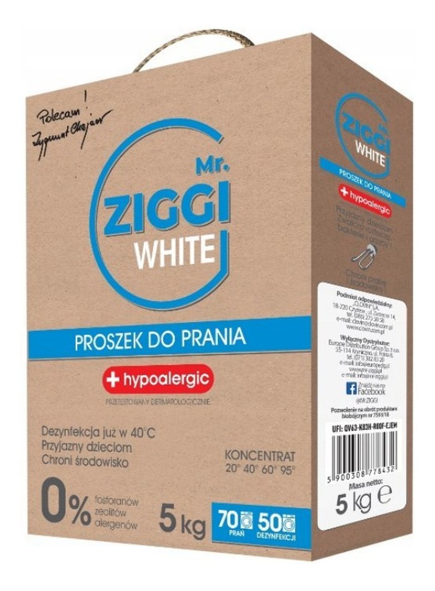 Hipoalergiczny proszek do prania tkanin białych