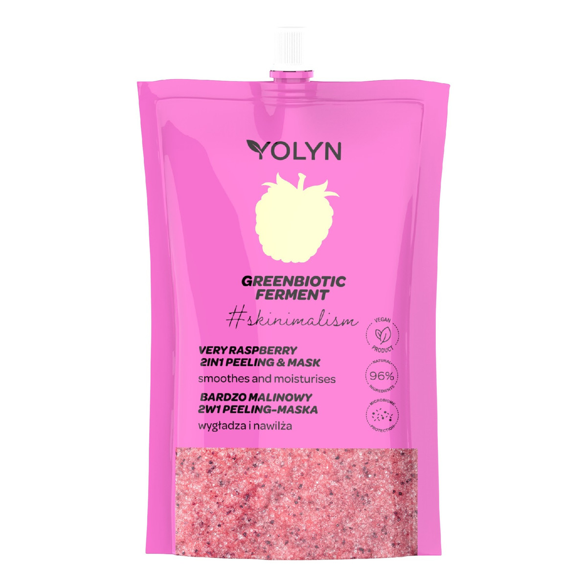 Yolyn Greenbiotic Ferment Bardzo Malinowy Peeling-maska 2w1 50ml