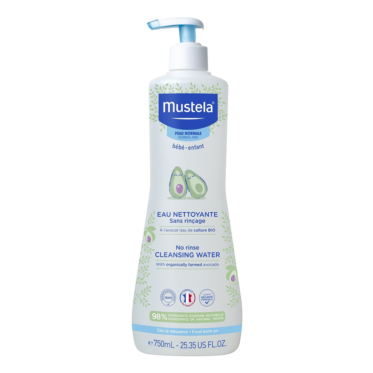 Mustela No Rinse Cleansing Water woda oczyszczająca bez spłukiwania dla dzieci i niemowląt 750ml