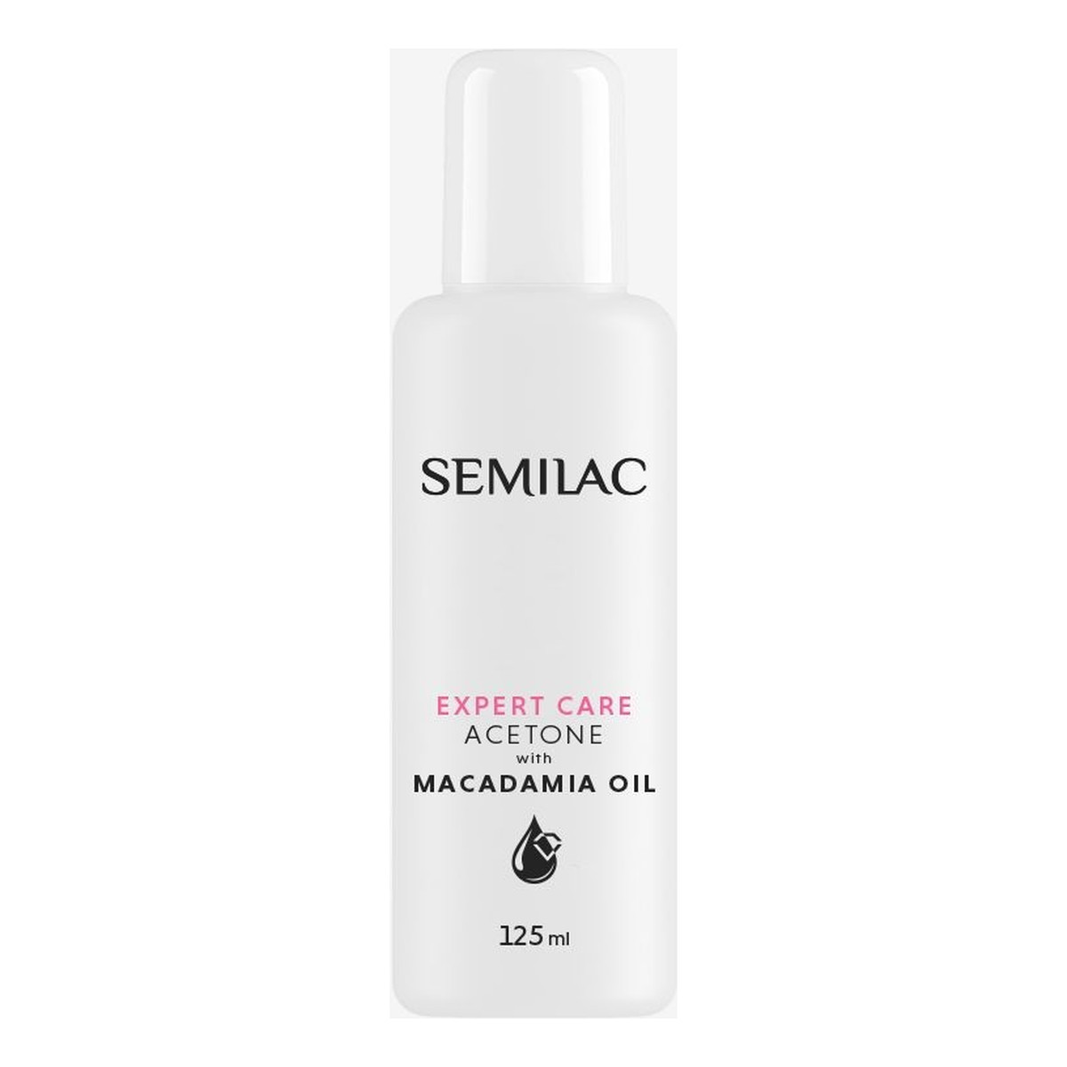 Semilac Acetone Expert Care Zmywacz do lakieru hybrydowego z olejkiem Makadamia 125ml