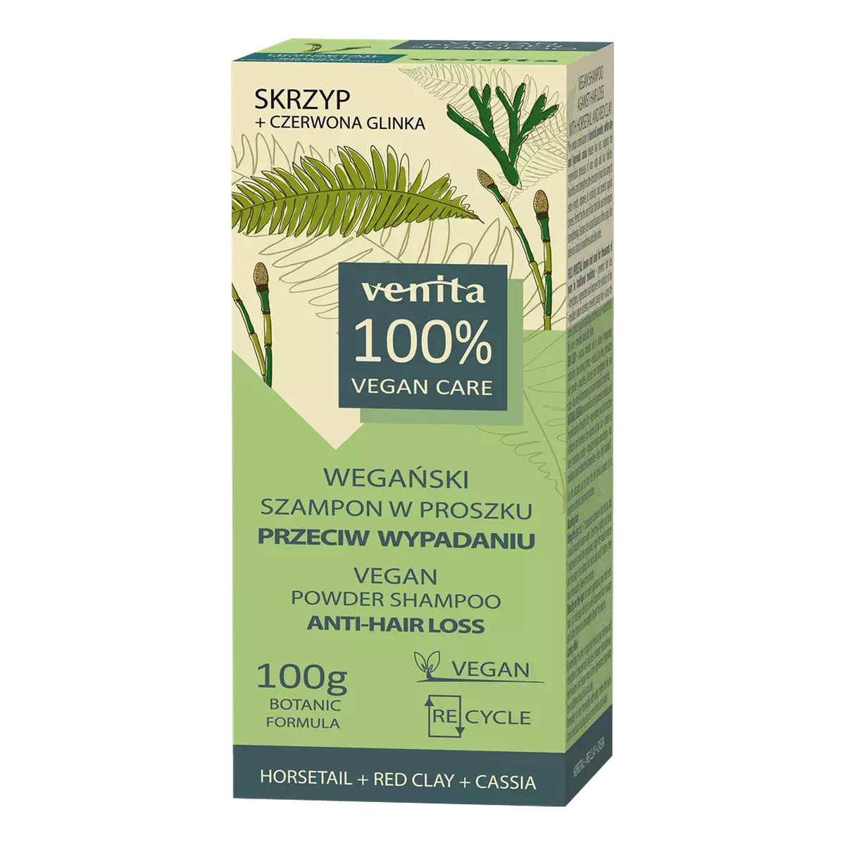 Venita Vegan Care Wegański szampon w proszku przeciw wypadaniu - skrzyp 100g