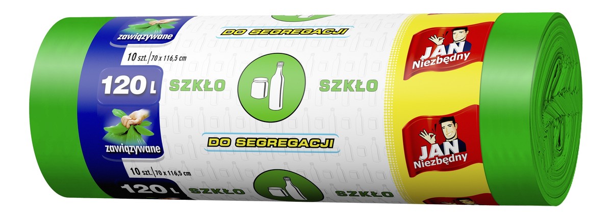 Worki do segregacji śmieci zielone 120l szkło 1op.-10szt