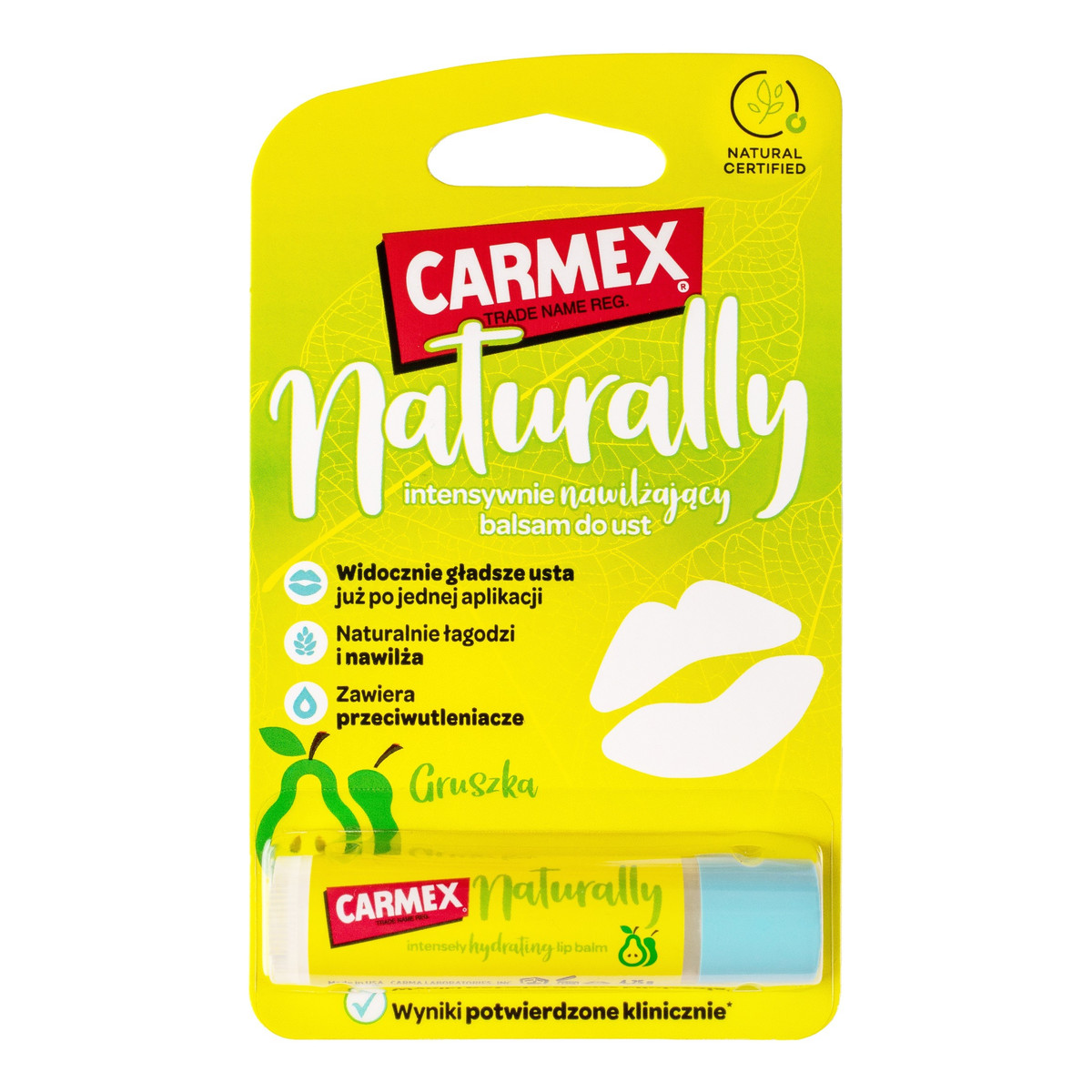 Carmex Naturally Intensywnie Nawilżający Balsam do ust-gruszka 4,25 g 4.25g