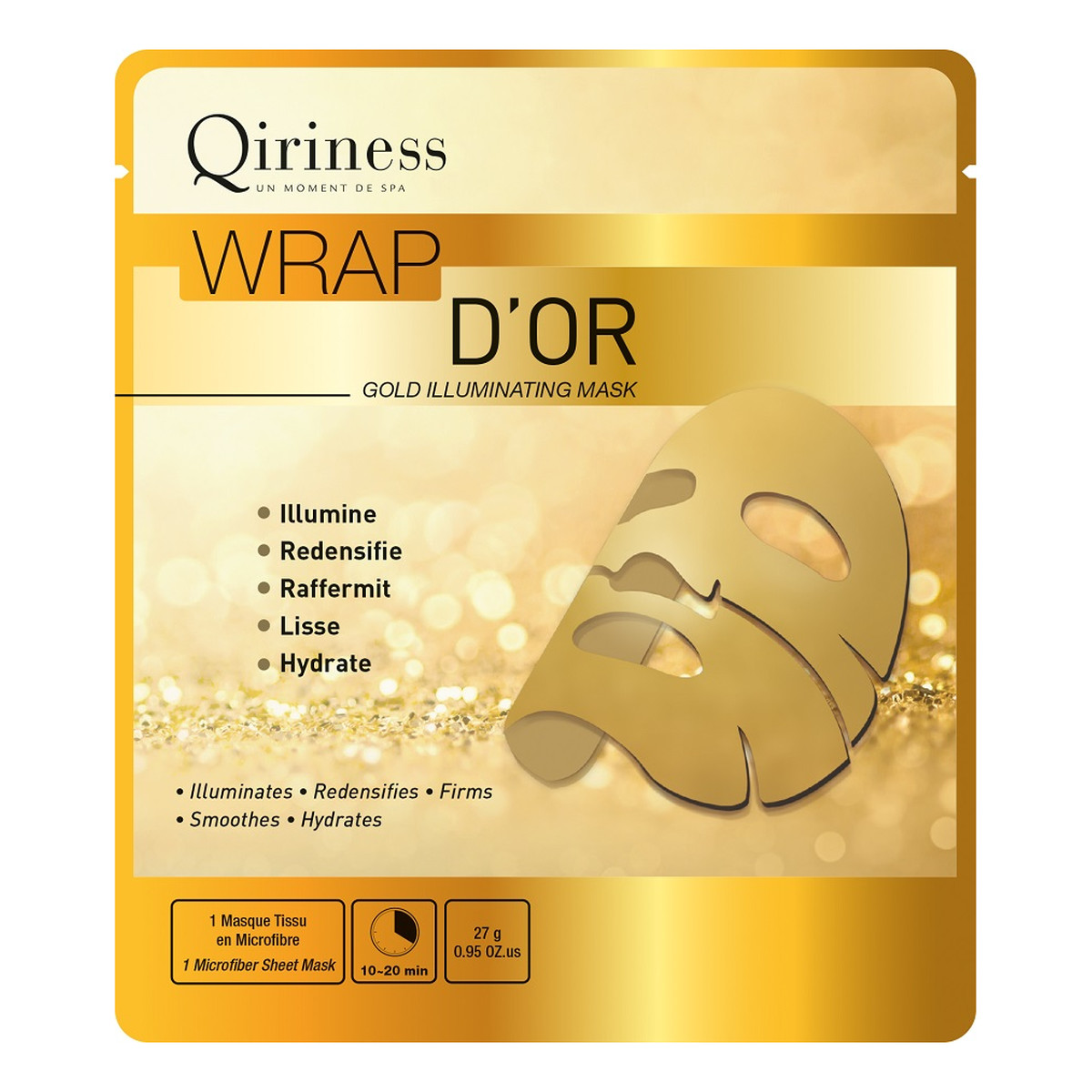 Qiriness Wrap D'Or maska rozświetlająca z 24K złotem 27g
