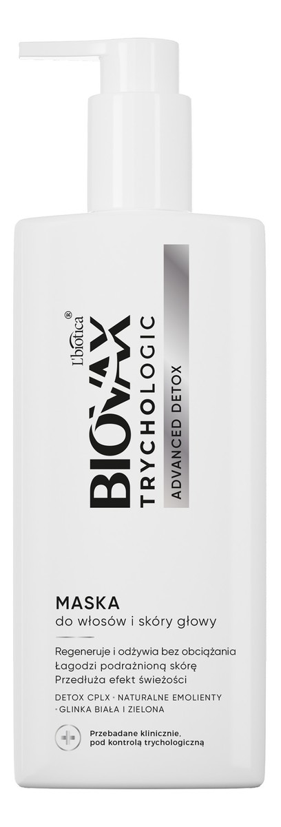 L`biotica biovax trychologic maska do włosów i skóry głowy advanced detox