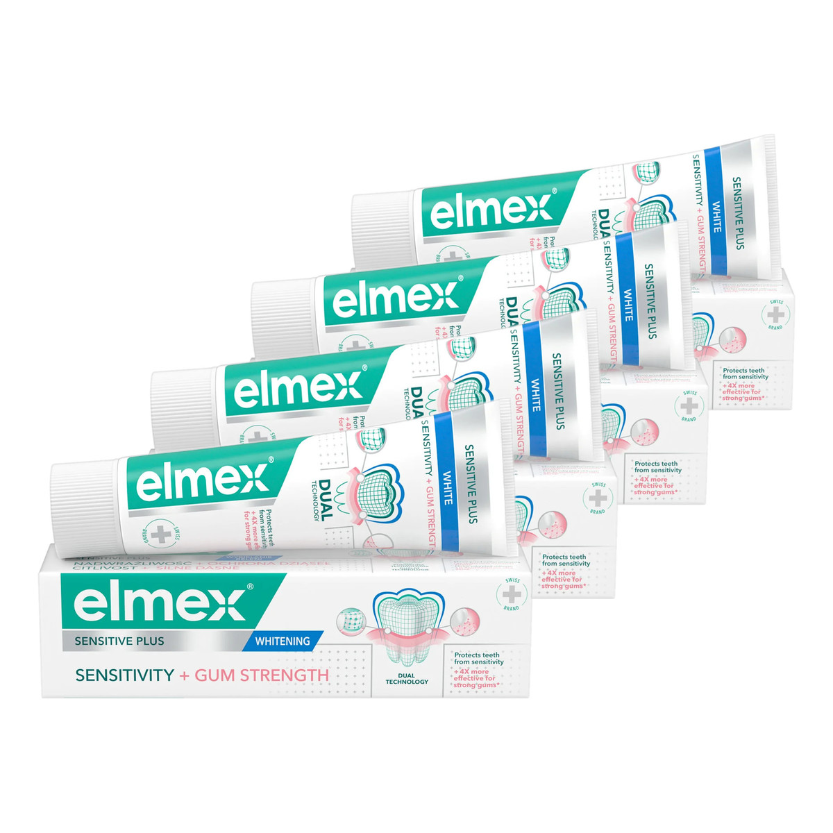 elmex Repair & Prevent Whitening pasta do zębów wybielająca 4x75ml