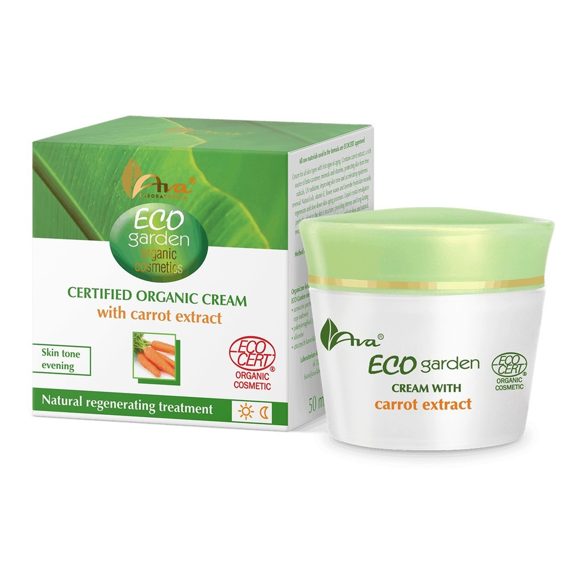 Ava Laboratorium Eco Garden certyfikowany organiczny Krem z ekstraktem z marchwi 30+ 50ml