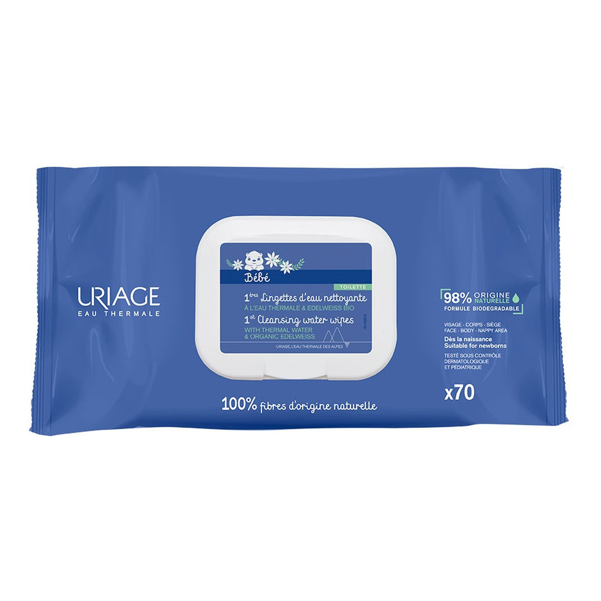 Uriage Bebe 1st cleansing water wipes chusteczki pielęgnacyjne dla dzieci 70szt