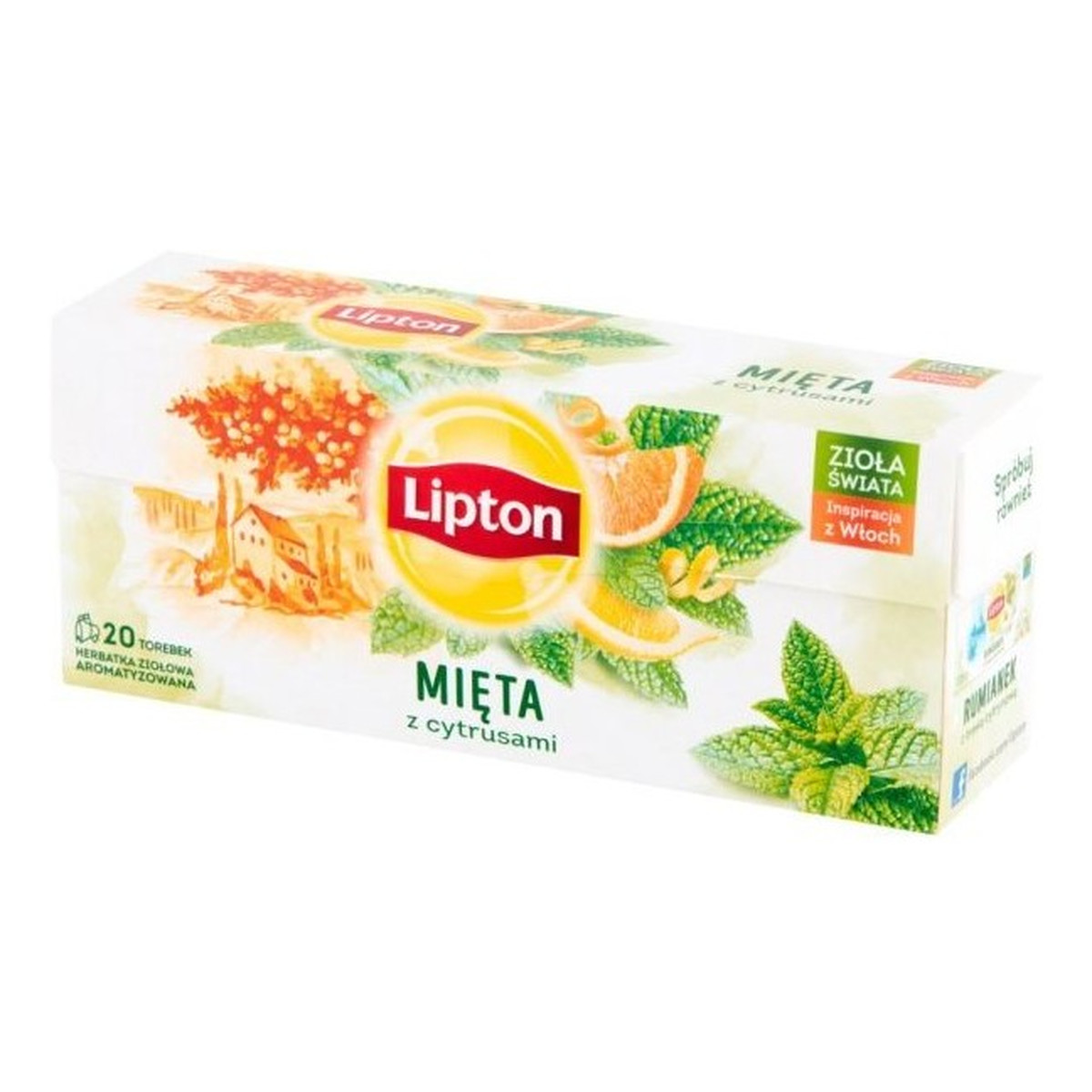 Lipton Herbatka ziołowa aromatyzowana mięta z cytrusami 20 torebek 26g