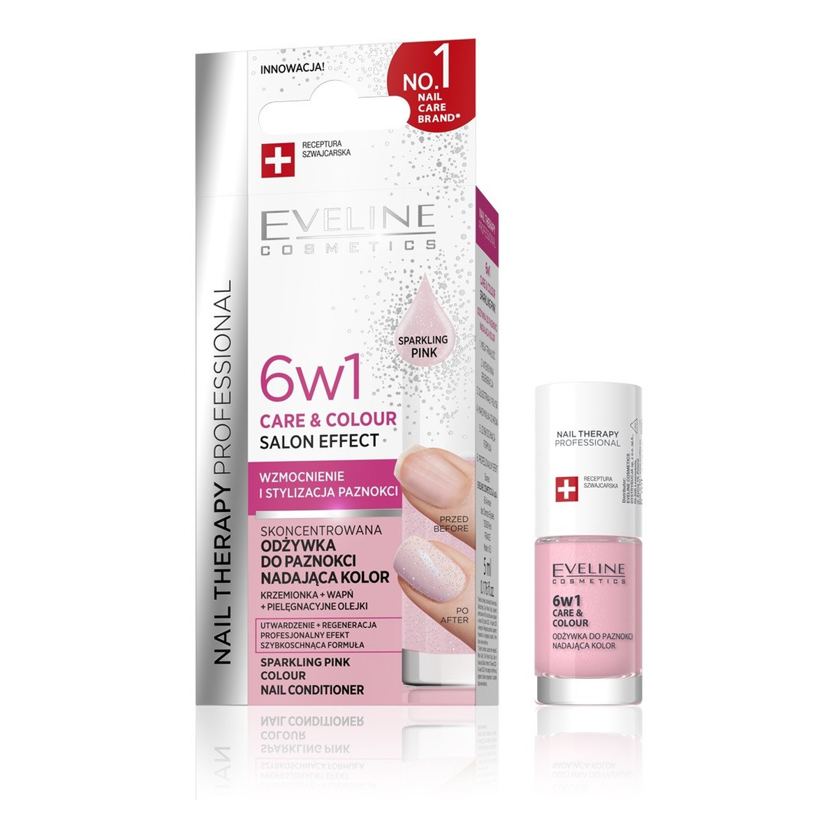 Eveline Kol odżyw d/pazn 6w1 sparkling pink hs 5ml