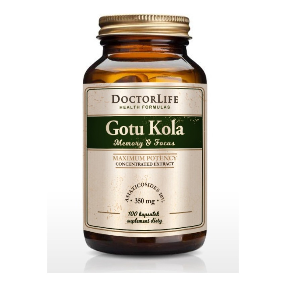 Doctor Life Gotu kola ekstrakt standaryzowany 350mg suplement diety 100 kapsułek