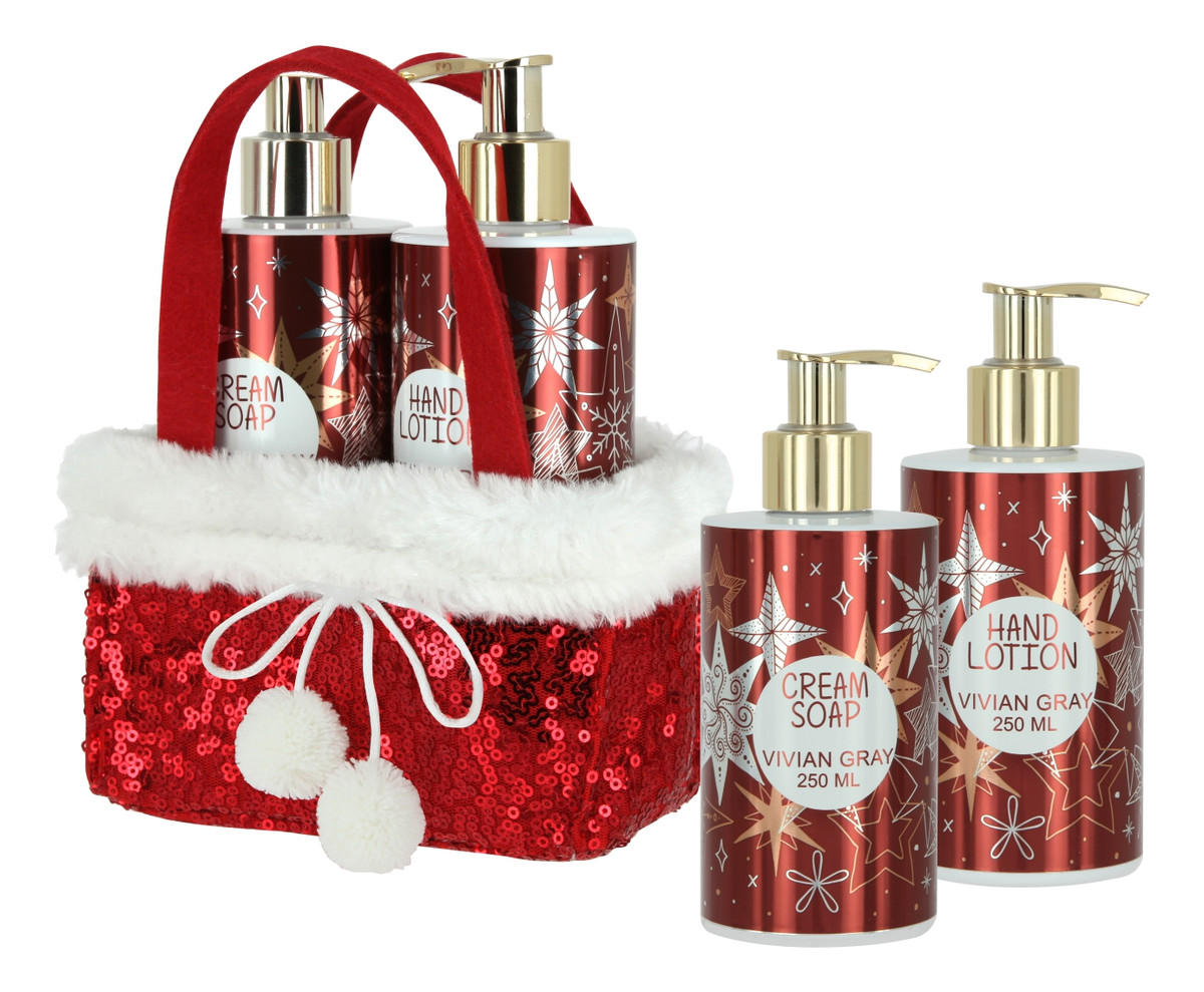 Red Glitters Zestaw Hand Lotion Balsam do rąk + Cream Soap Mydło w płynie