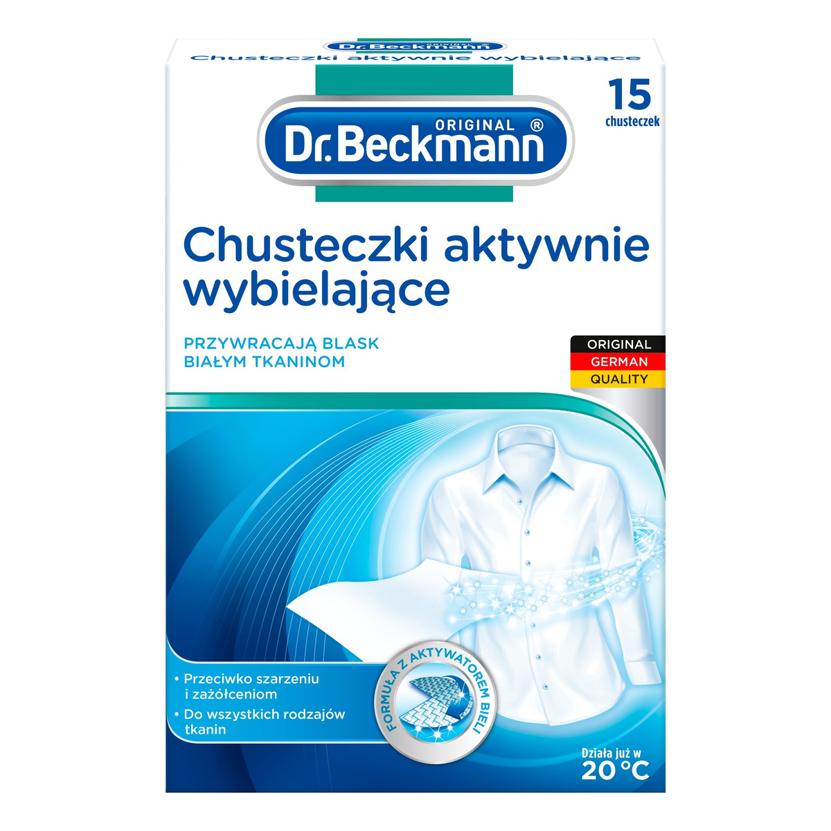 Dr Beckmann Chusteczki aktywnie wybielające 15szt.