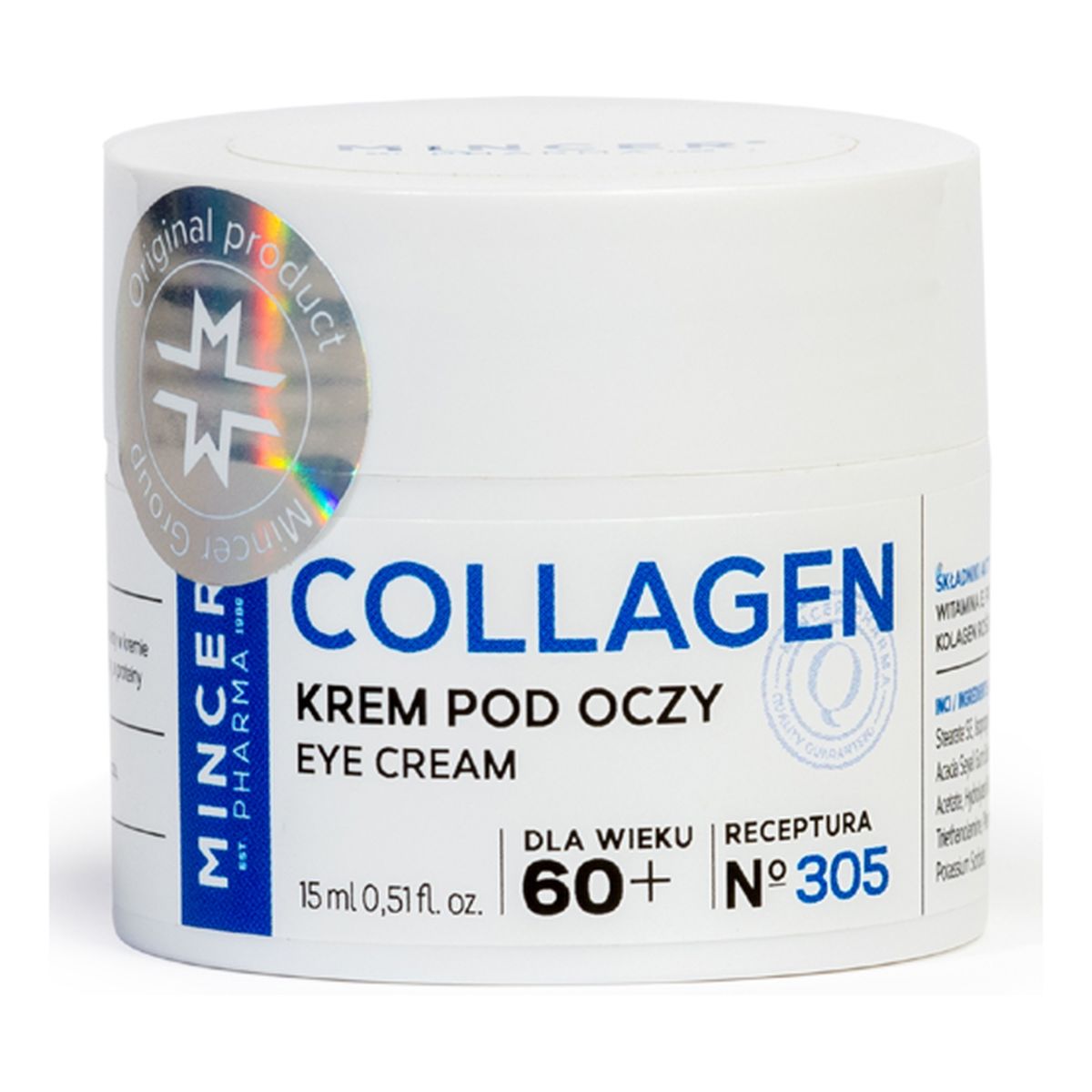 Mincer Pharma Collagen 50+ Krem półtłusty przeciwzmarszczkowy 302 3szt. + pod oczy 60+ No305