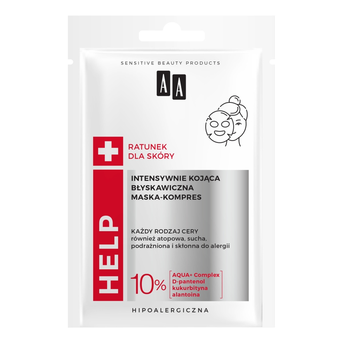 AA Help cera atopowa intensywnie kojąca błyskawiczna maska-kompres na tkaninie 18ml