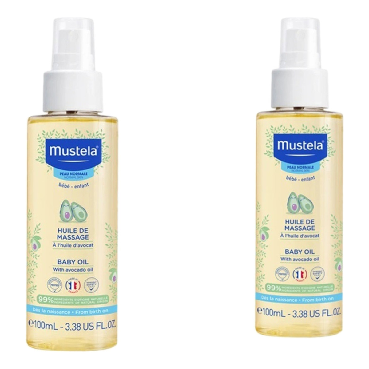 Mustela Baby Oil Olejek do masażu dla dzieci 2x100ml