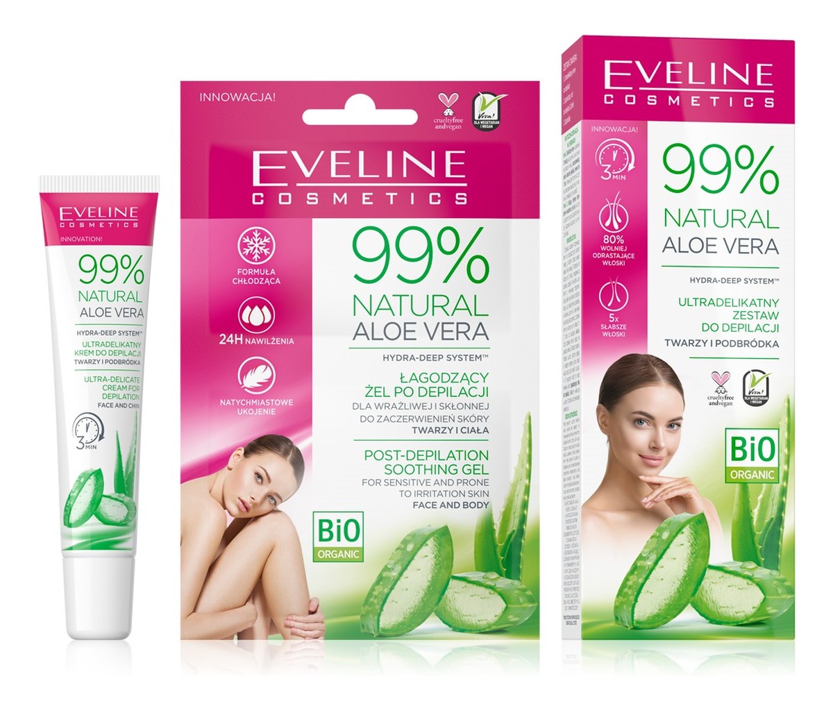 Aloe Vera Ultradelikatny Zestaw do depilacji twarzy i podbródka