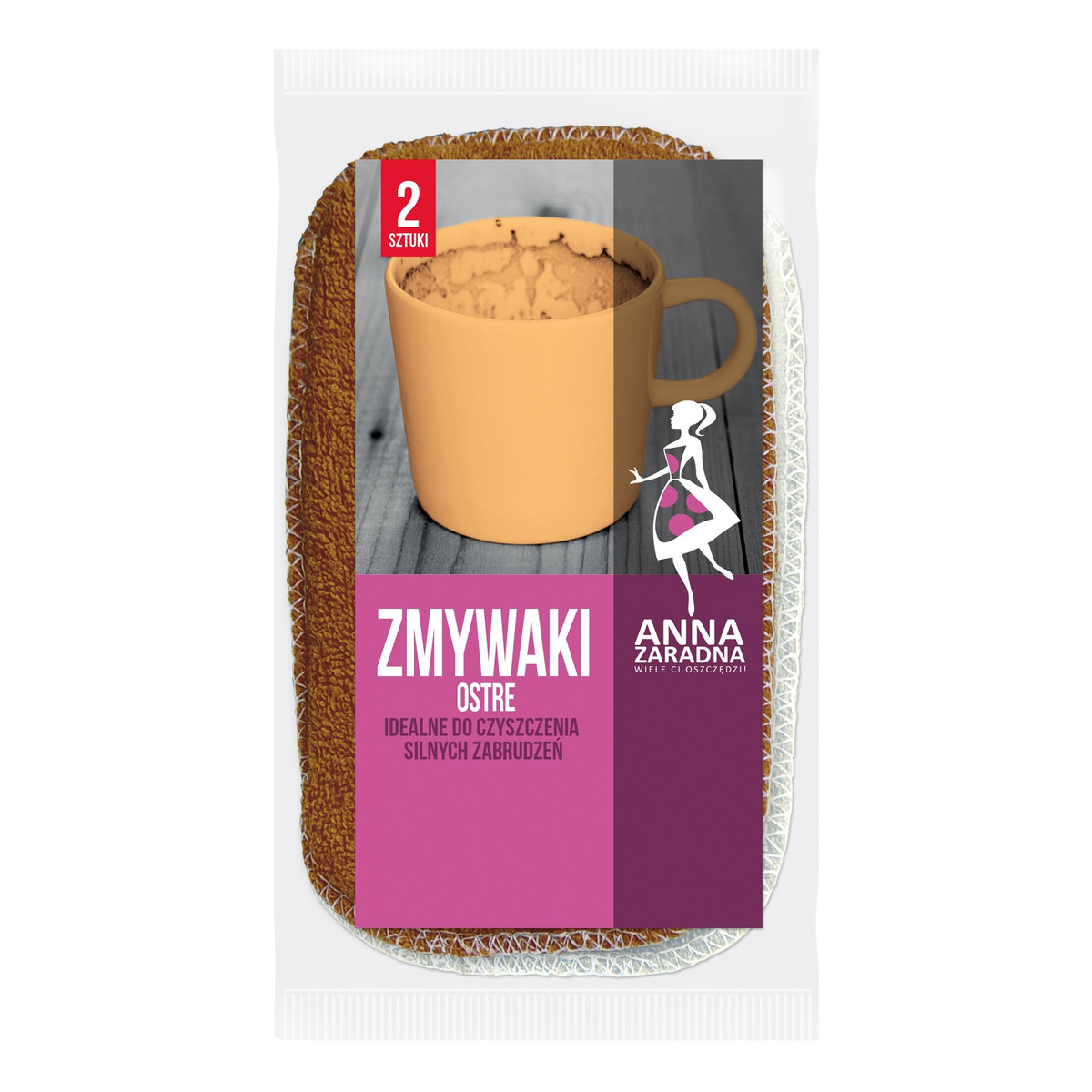 Anna Zaradna Zmywaki ostre - do silnych zabrudzeń 2szt