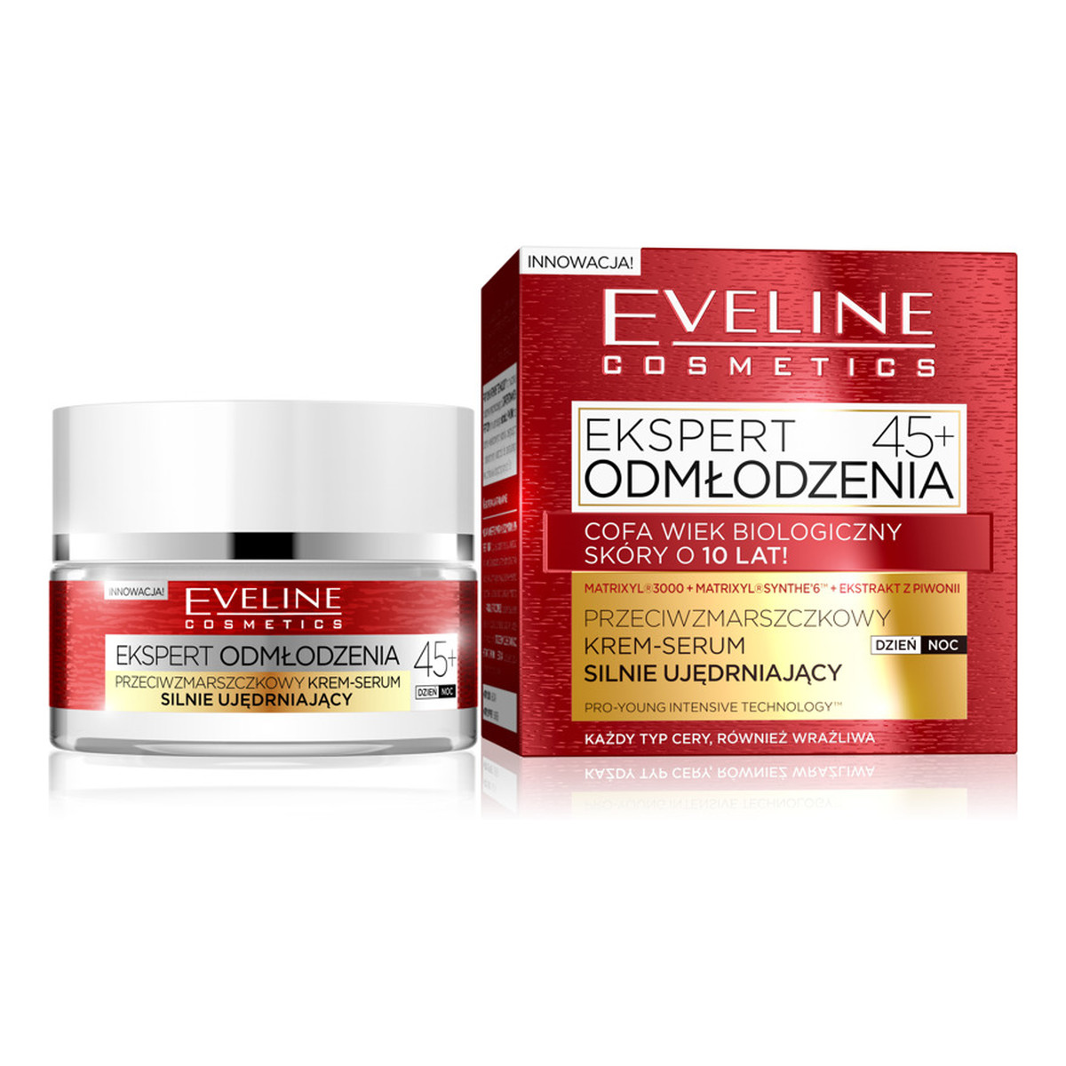 Eveline Ekspert Odmłodzenia 45+ Krem-serum silnie ujędrniający na dzień i noc 50ml