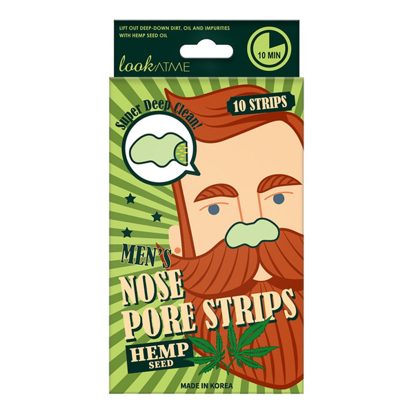 Look At Me Men’s Nose Pore Strips Oczyszczające plastry na nos dla mężczyzn Hemp Seed 10szt.