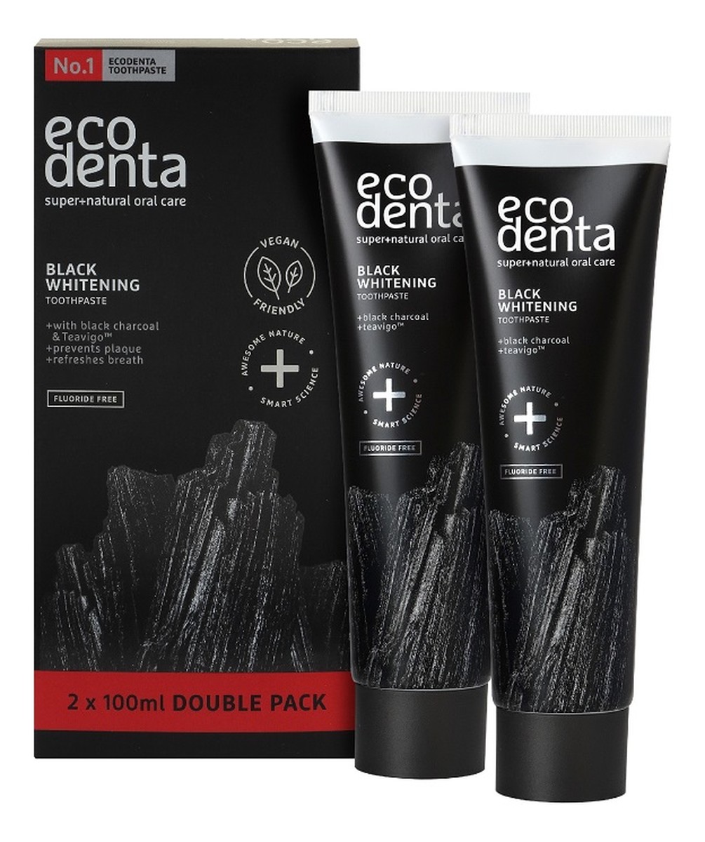 Black whitening toothpaste czarna pasta do zębów wybielająca z węglem 2x