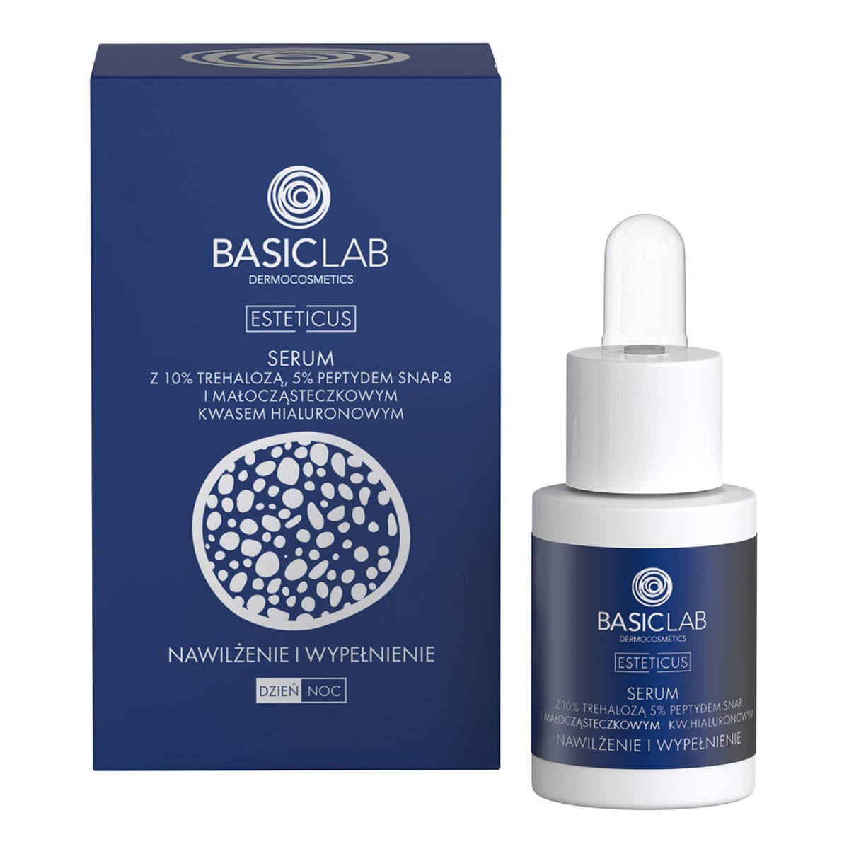 Basiclab Esteticus serum z 10% trehalozą. 5% peptydem snap-8 i małocząsteczkowym kwasem hialuronowym 15ml