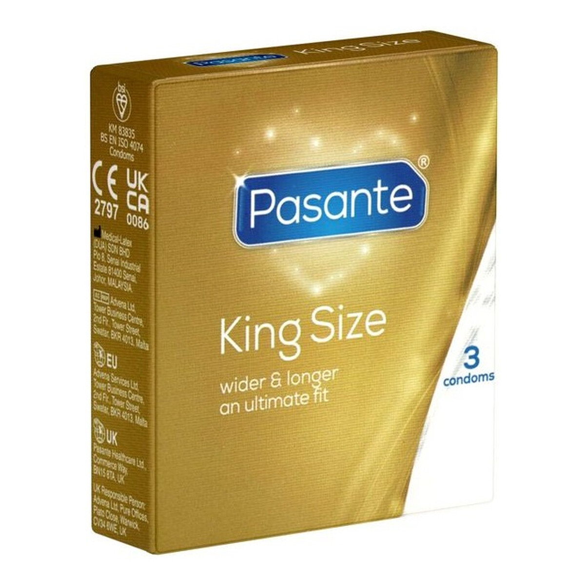 Pasante King size prezerwatywy dłuższe i szersze 3szt
